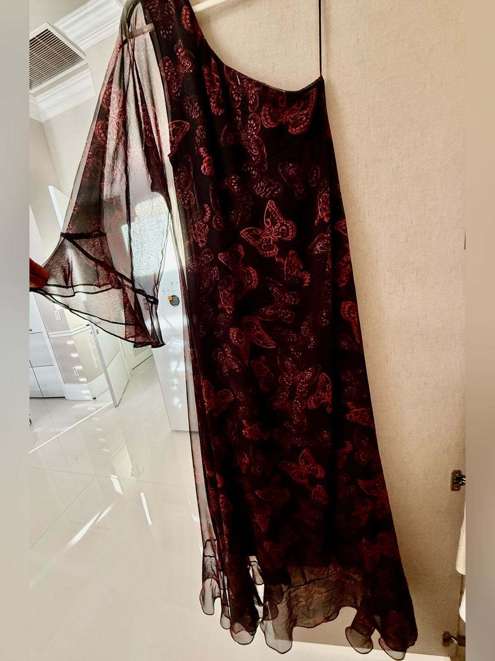 Misa Los Angeles Black Sheer One-Shoulder Paisley Maxi Dress - Picture 3 of 4